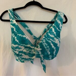 Teal Tie-Dye Women's Bikini Top